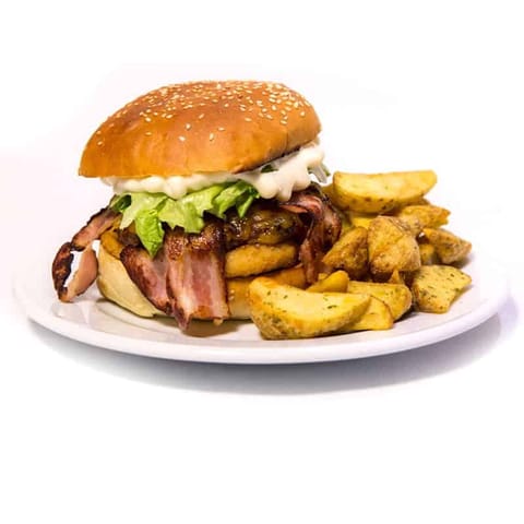 Burger Big Daddy με μπέικον και τσένταρ